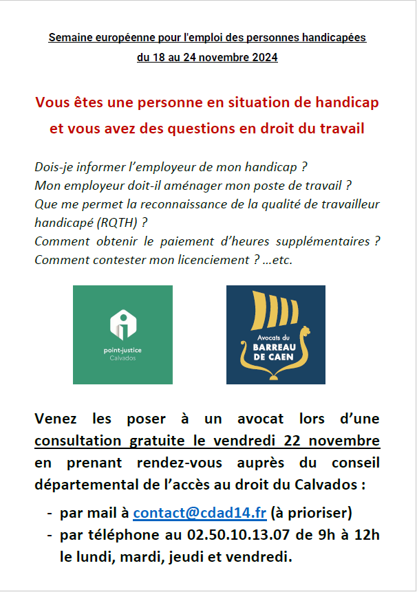 permanence 22-11-24 droit du travail - handicap